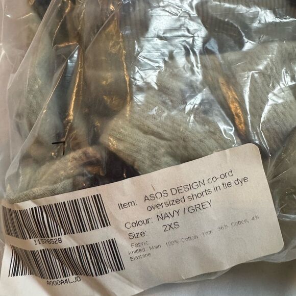 NWT ASOS Design co-ord oversized tie dye shorts size xxs - Picture 7 of 8